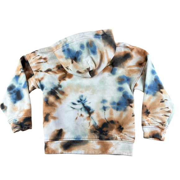 Abercrombie Kids Tie Dye Hoodie Youth 7/8 Brown Green Blue Ivory Moose Patch - Picture 4 of 9